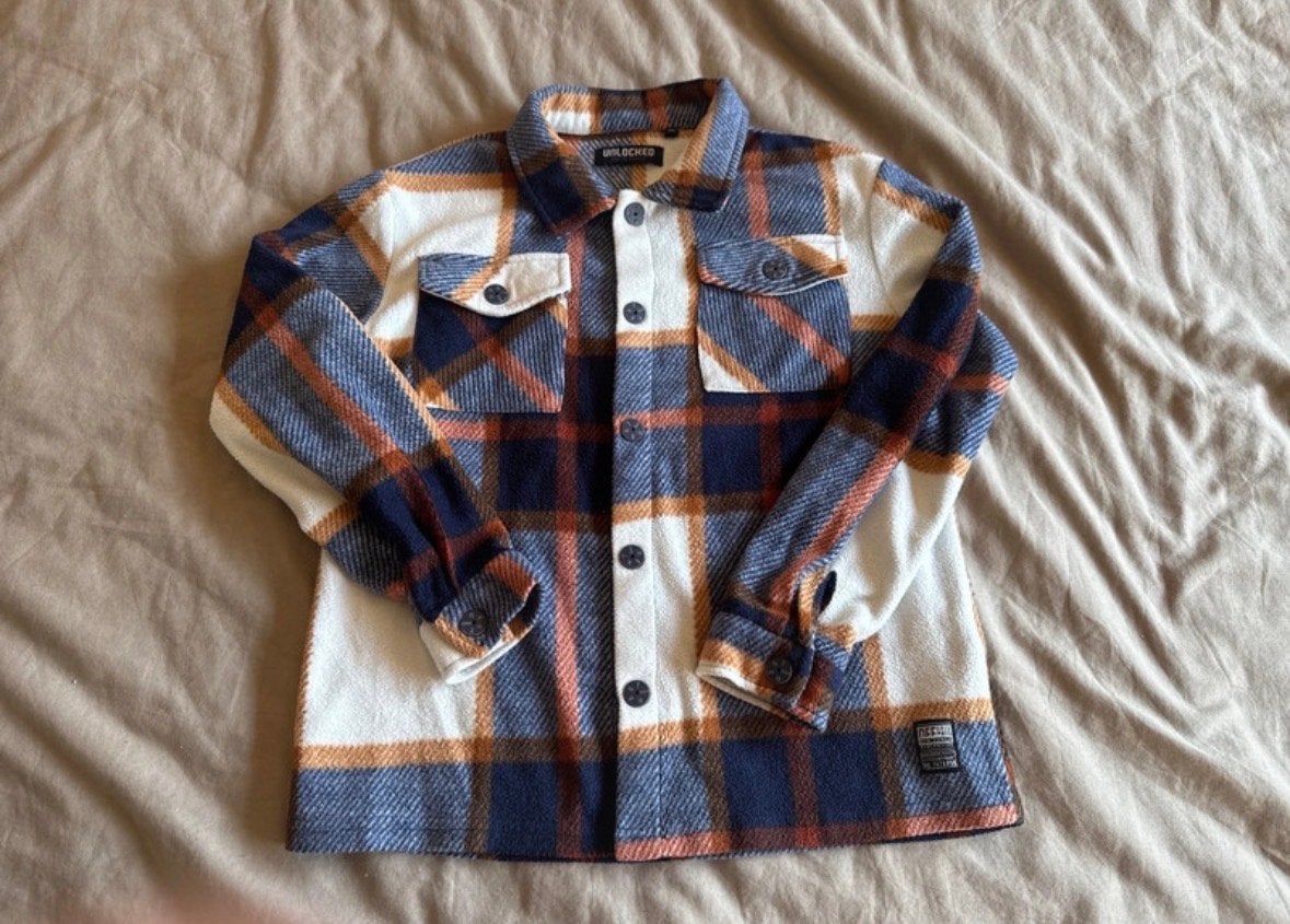 Fleece overhemd geruit maat 140/146 - Unlocked, Kinderen en Baby's, Ophalen of Verzenden, Zo goed als nieuw, Jongen, Overhemd of Blouse