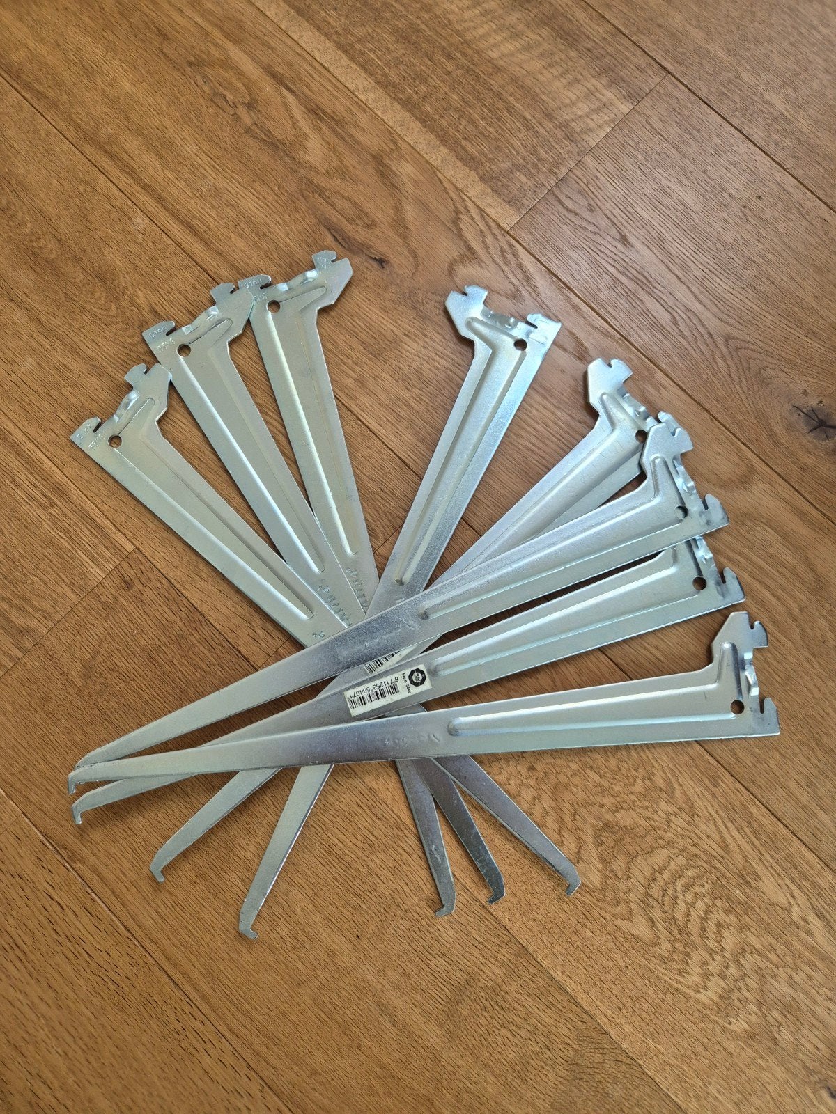 8 duraline plankdragers metaal, Ophalen, Zo goed als nieuw, Minder dan 50 mm