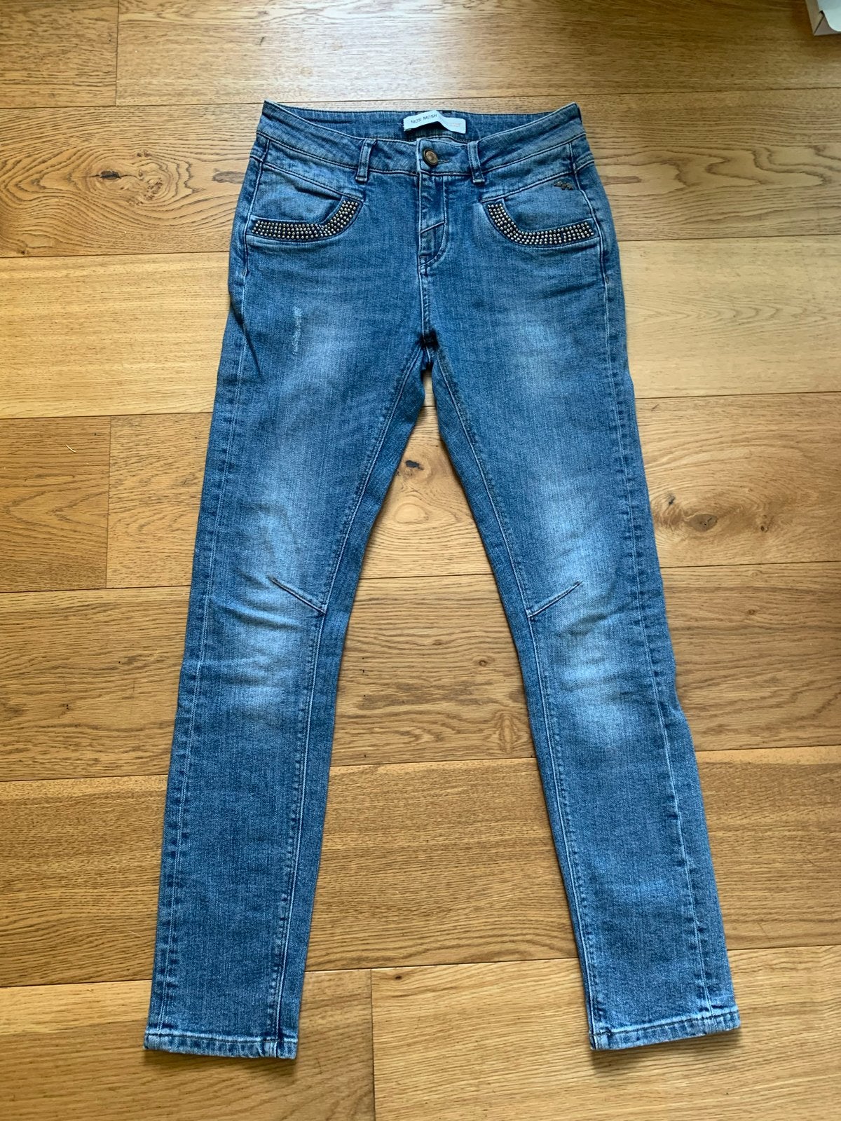 Mos Mosh jeans met studs - W28, Ophalen of Verzenden, Gedragen, Blauw, W28 - W29 (confectie 36)
