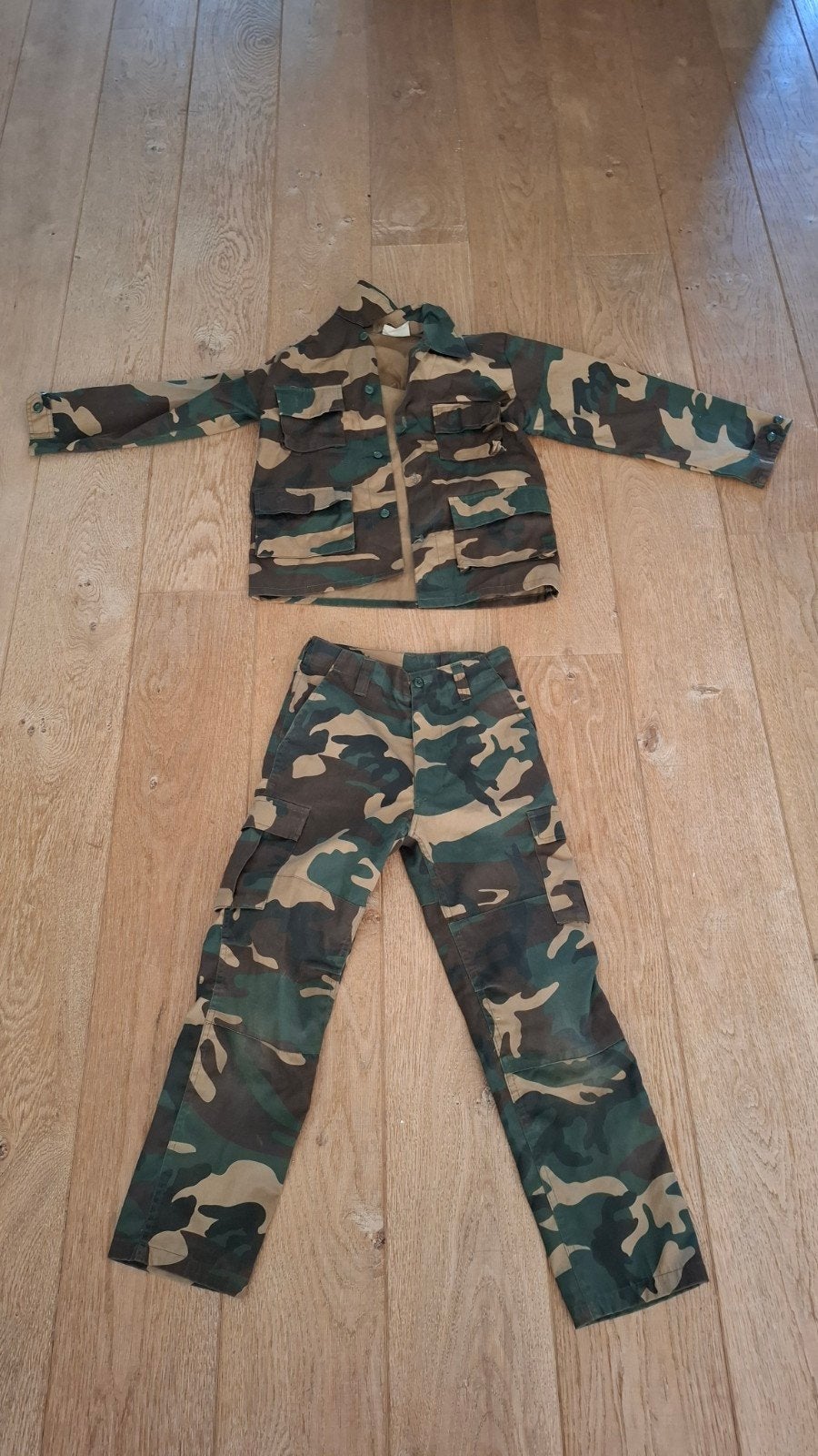 Camouflage soldatenpak Fostex Garments jas M/8, broek XL/15, Ophalen, Zo goed als nieuw, 146 t/m 152, Jongen of Meisje