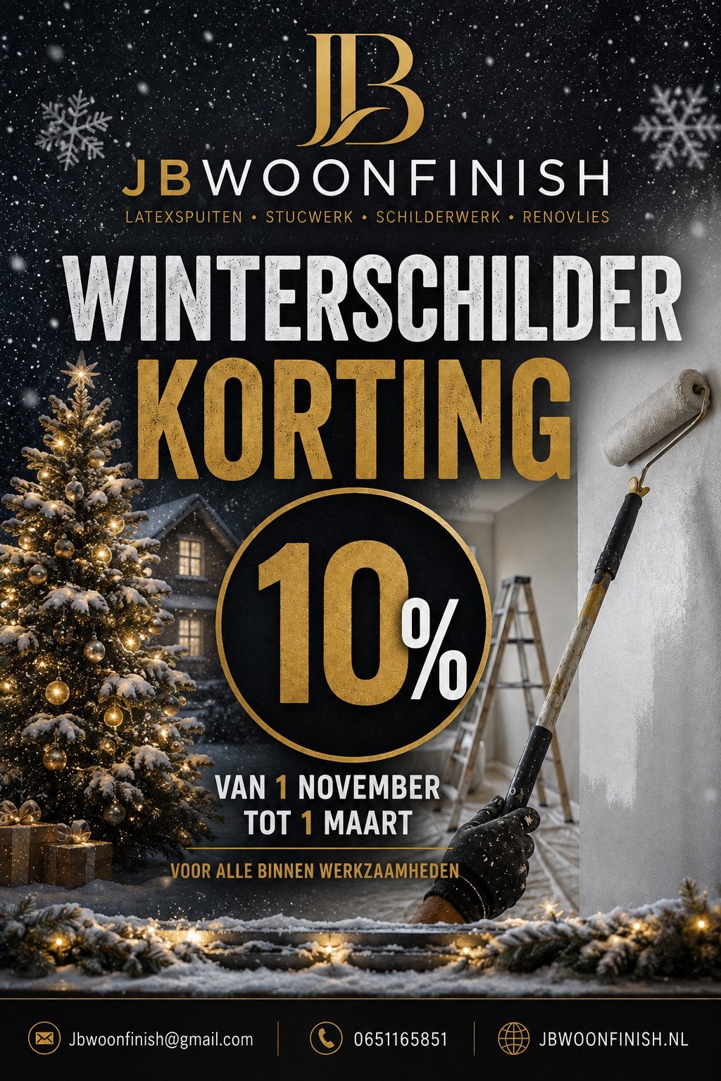 Jbwoonfinish strak tot in detail., Diensten en Vakmensen, Schilders en Behangers, Garantie, Binnenschilderwerk