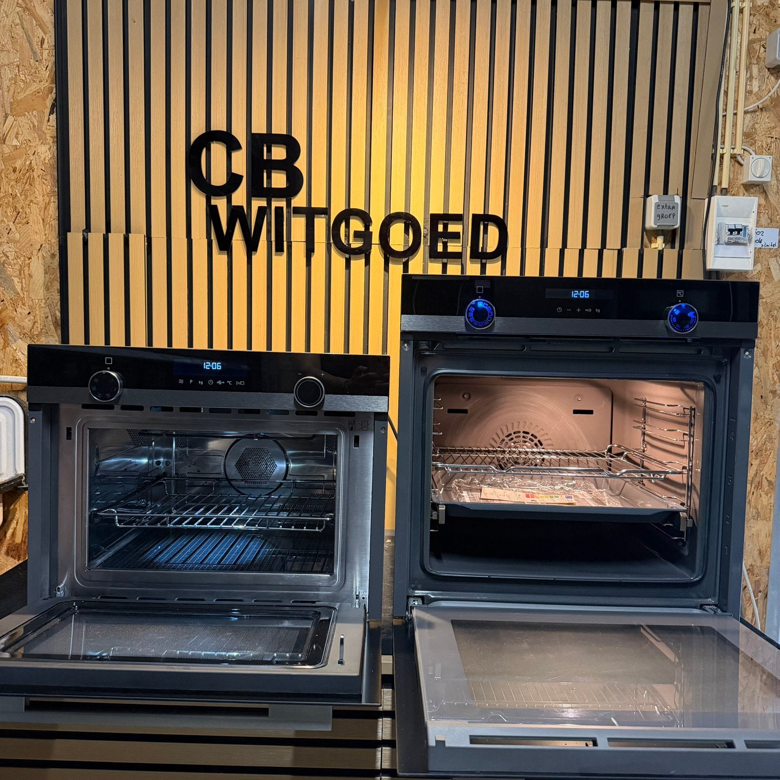Luxe set Siemens studioline Blacksteel combi oven-solo oven, Ophalen, 45 tot 50 cm, Siemens, Zo goed als nieuw