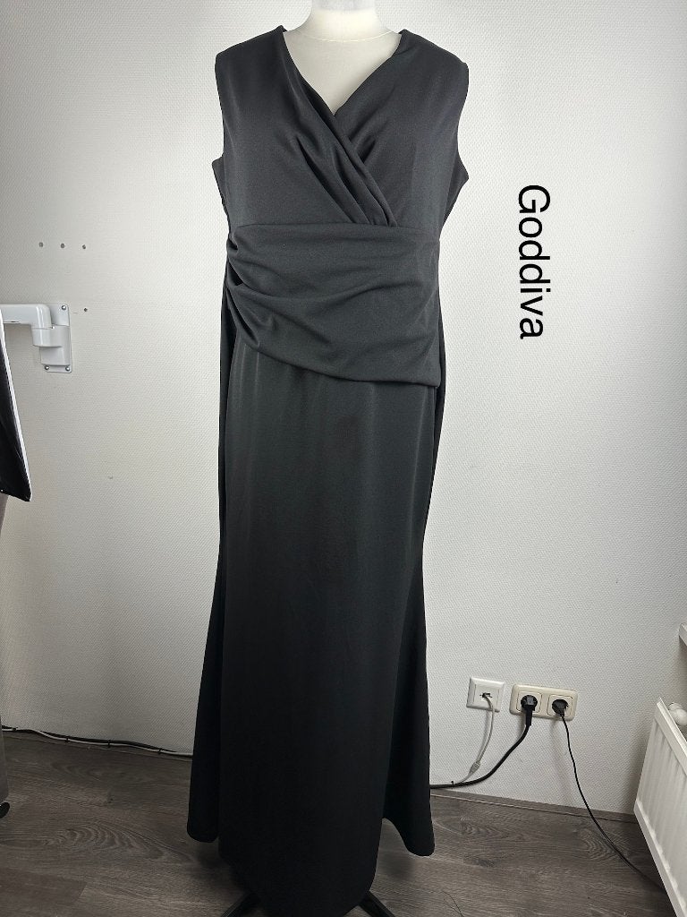 Goddiva Jurk  (mt: 48/50) 15,6/9136, Goddiva, Zwart, Goddiva, Maat 46/48 (XL) of groter