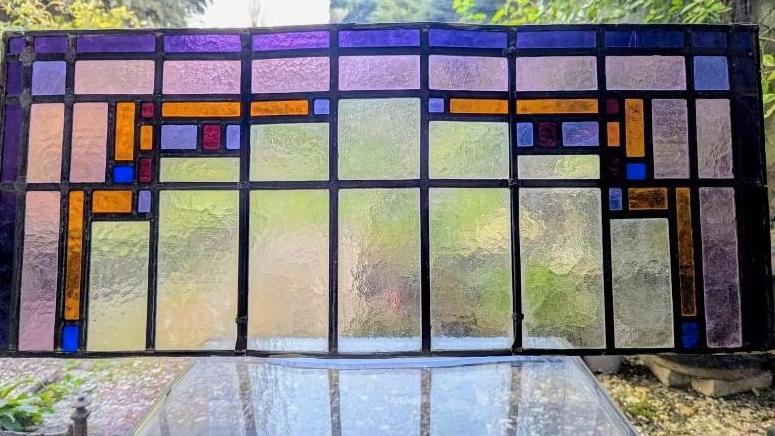 Partij glas in lood panelen, 13 stuks, Antiek en Kunst, Antiek | Glas en Kristal, Ophalen of Verzenden