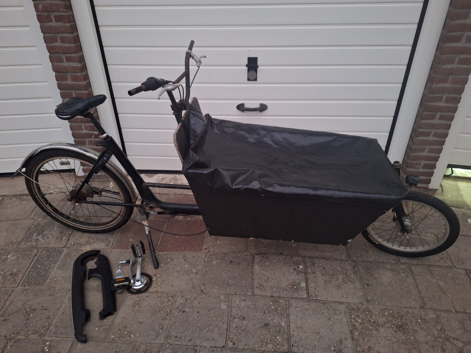 Bakfiets met afdekzeil project gebruikt, Overige merken, Gebruikt, Ophalen of Verzenden, Trommelrem