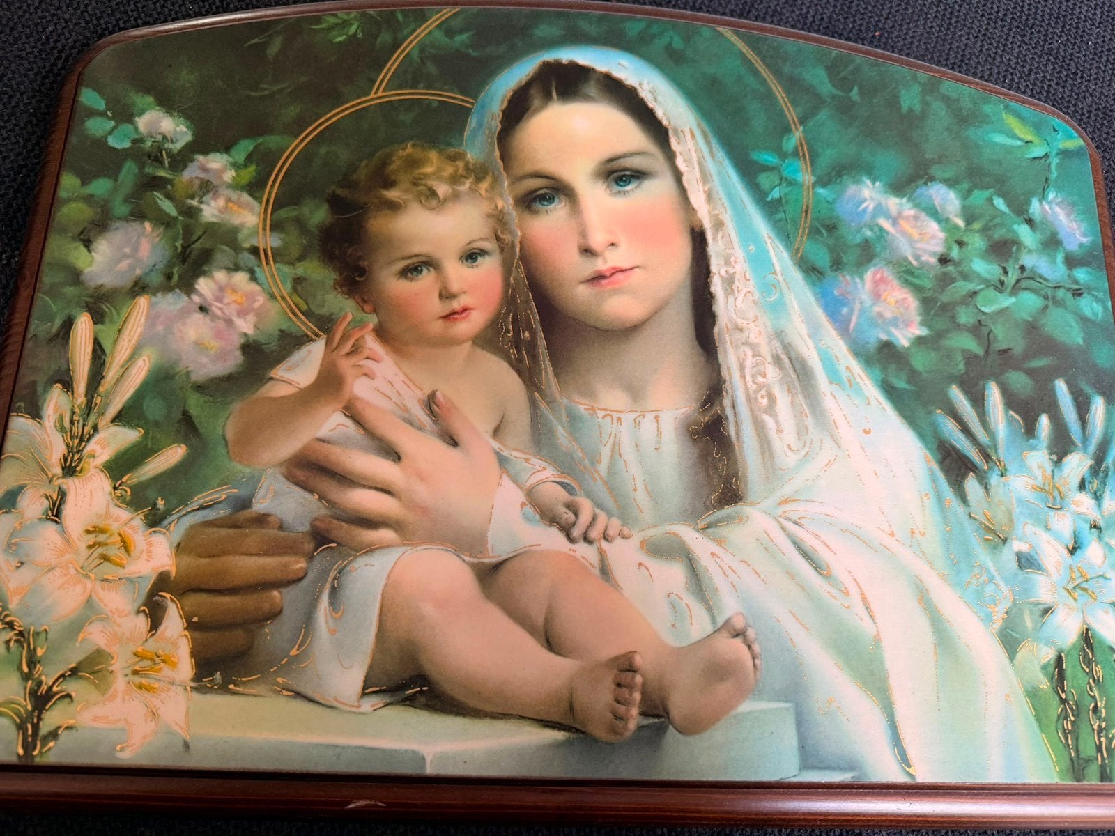 Oude Italiaanse wanddecoratie Maria met kind, Antiek en Kunst, Ophalen of Verzenden