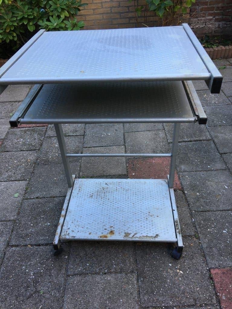 computer  tafel  met  wieltjes metaal, Computers en Software, Ophalen, Gebruikt