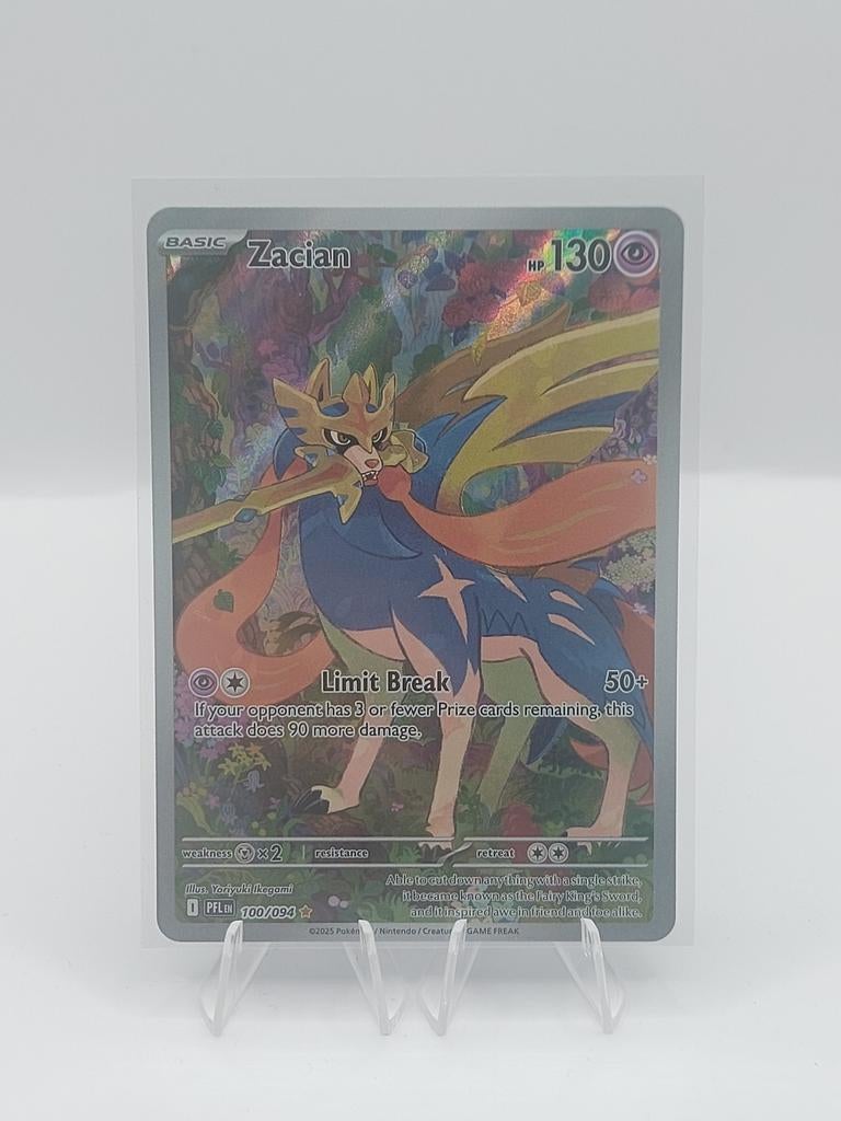 Zacian #100 (Phantasmal Flames) - near mint, Ophalen of Verzenden, Zo goed als nieuw, Losse kaart, Foil