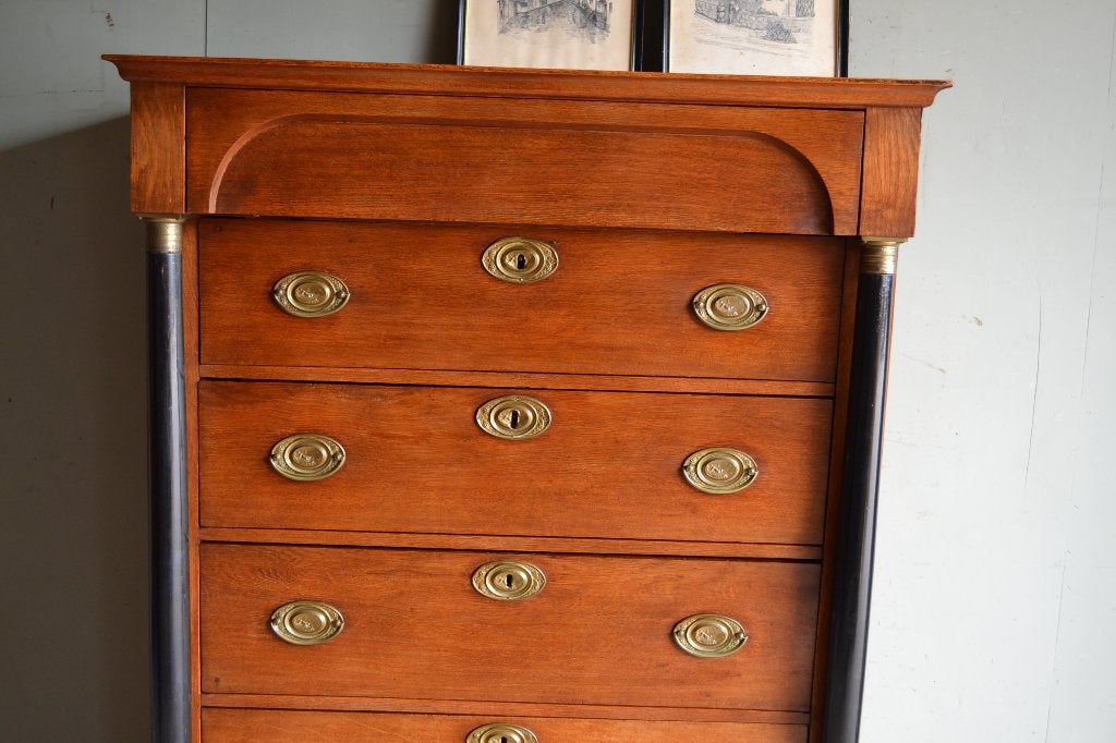 Prachtige antieke eiken houten Empire chiffoniere, ladekast., Verzenden