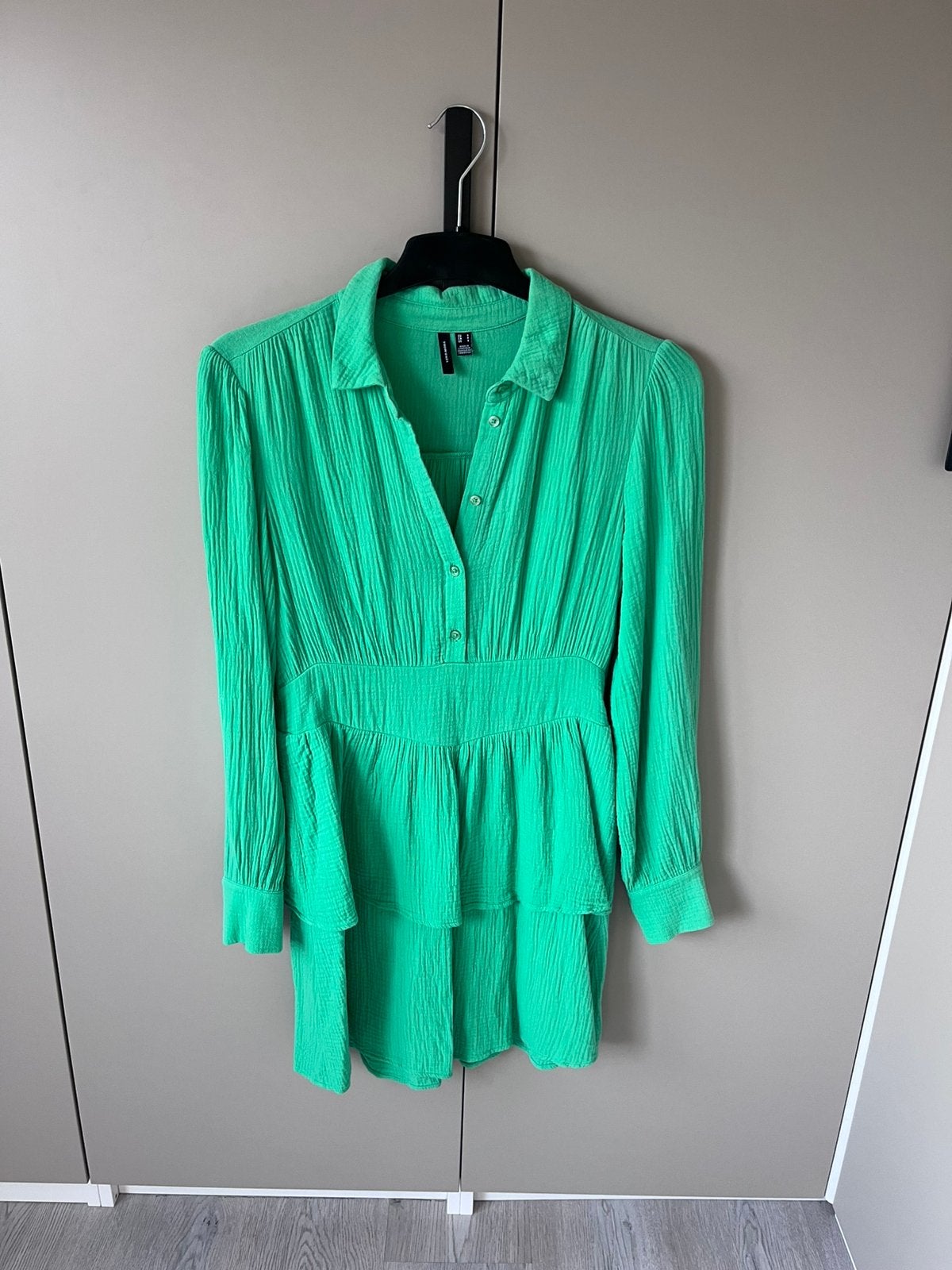 Mousseline hydrofiel jurk 100% katoen groen Vero Moda maat S, Kleding | Dames, Jurken, Zo goed als nieuw, Maat 36 (S), Groen, Boven de knie