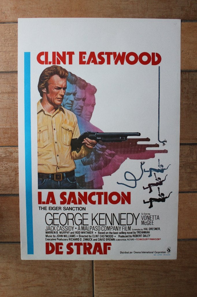 filmaffiche Clint Eastwood The Eiger Sanction filmposter, Rechthoekig Staand, Ophalen of Verzenden, Zo goed als nieuw, A1 t/m A3