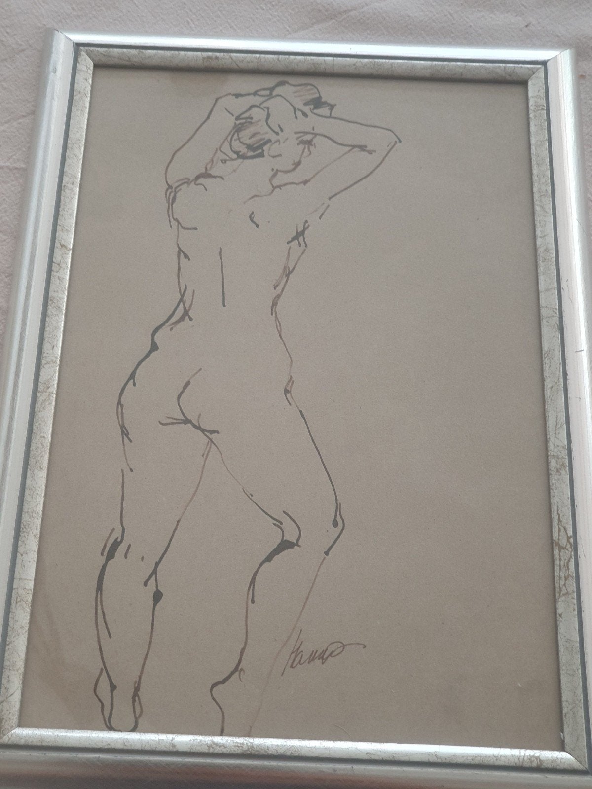 Staande naakte vrouw gesigneerd, Ophalen