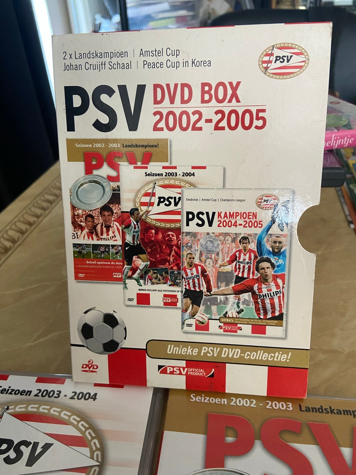 PSV DVD Box 2002-2005 - Unieke Collectie Landskampioenen, Bonusmateriaal, Voetbal, Zo goed als nieuw, Alle leeftijden