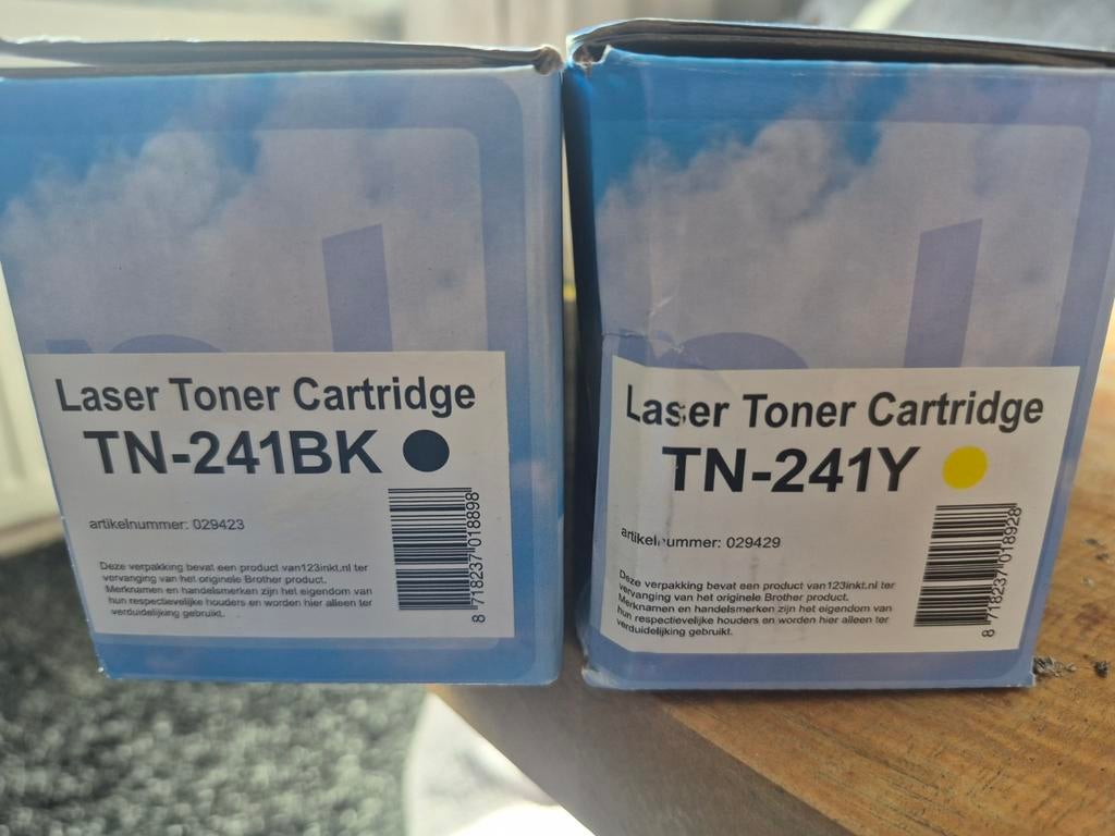 Nieuwe Laser Toner Cartridge TN-241BK & TN-241Y, Ophalen of Verzenden, Nieuw, Toner, Compatibel (voor Brother)
