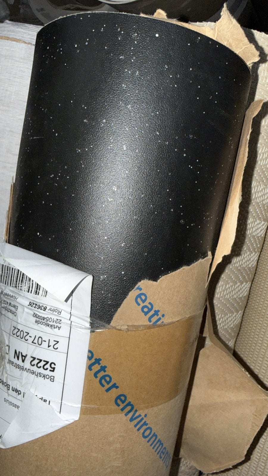 Nieuw Forbo Novilon vinyl 2x2m - Budget Restpartij Op=Op, Huis en Inrichting, Stoffering | Vloerbedekking, Ophalen, Nieuw, Zwart
