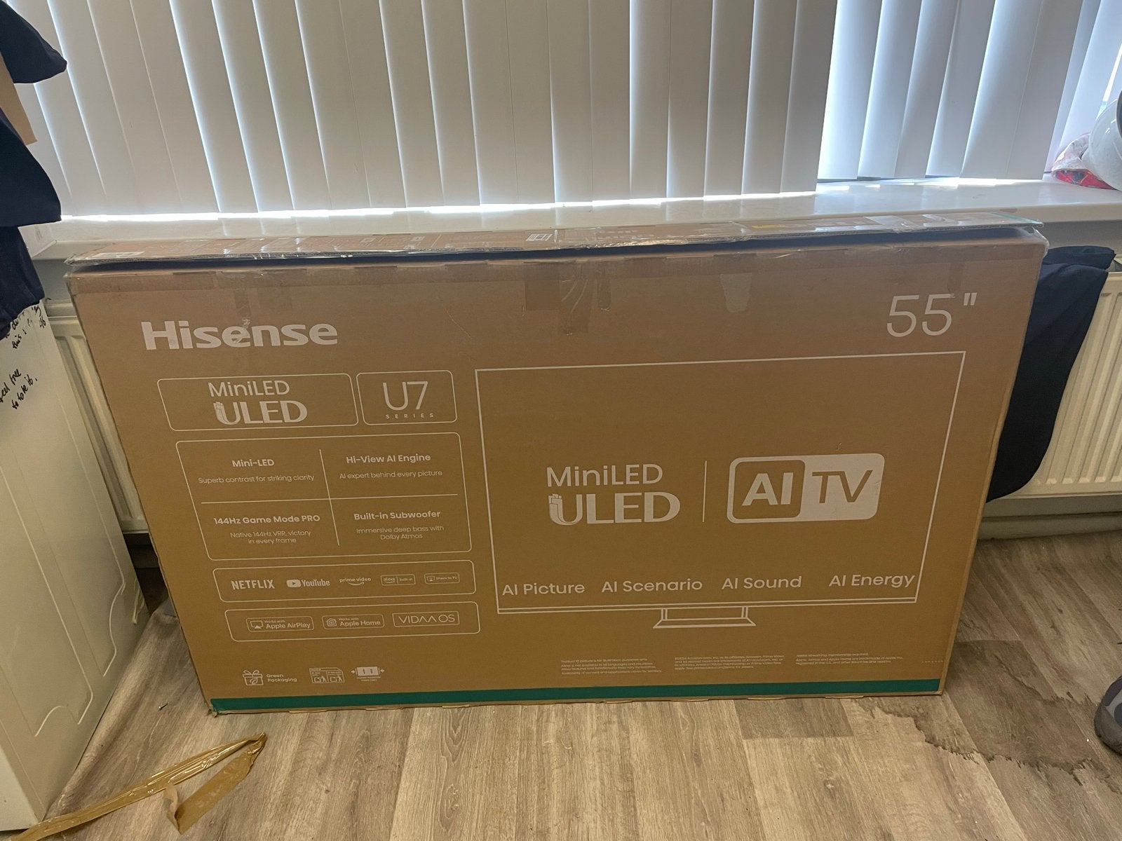 Hisense 55u72q Nieuw - Barst in scherm, LED, 50 Hz, Ophalen of Verzenden, 4k (UHD)