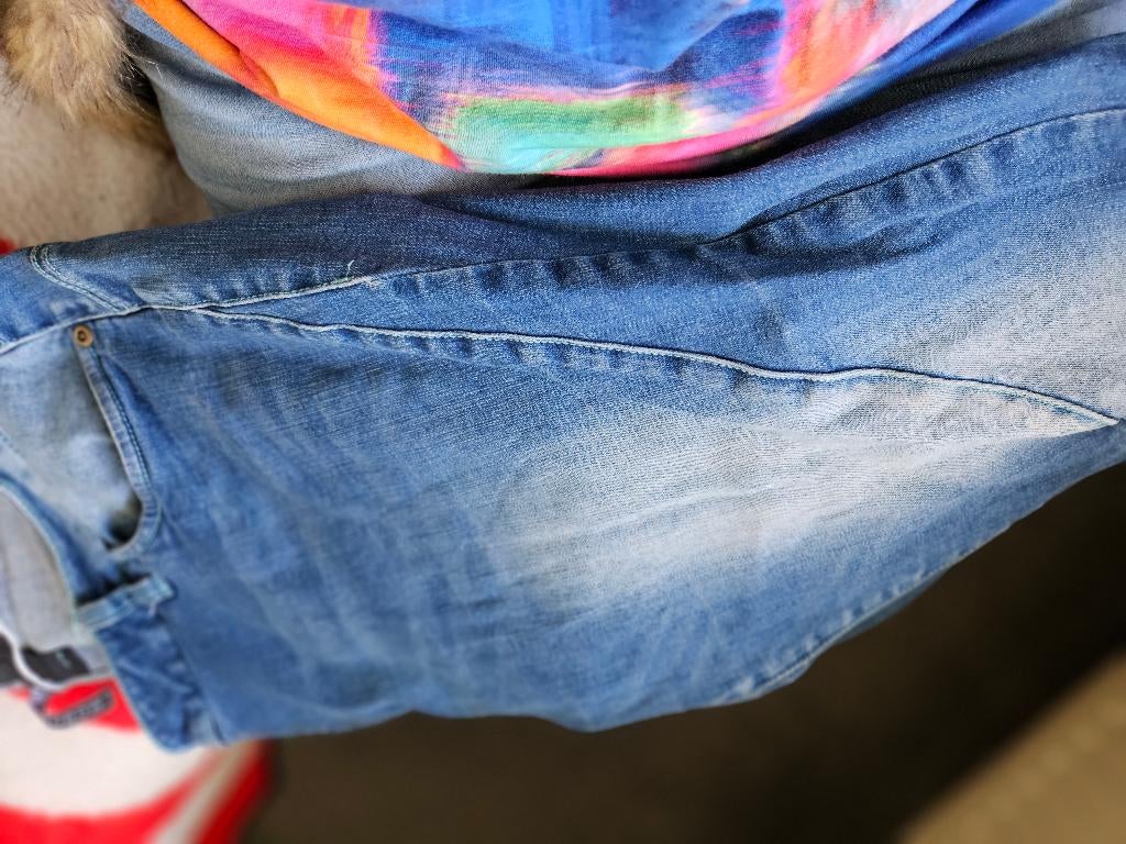 Stoere Rainbow spijkerbroek 46, Kleding | Dames, Spijkerbroeken en Jeans, Rainbow, Overige jeansmaten, Zo goed als nieuw, Verzenden