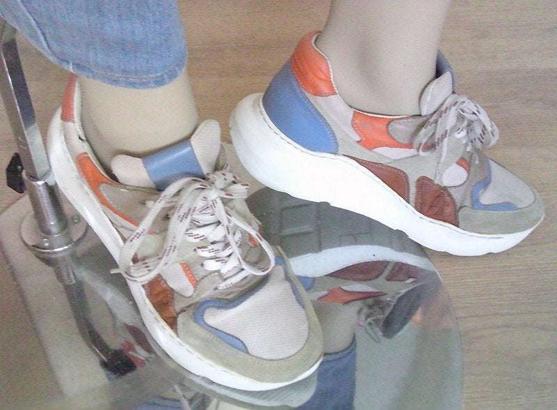 SACHA leren gympen oranje/wit/blauw 39, Overige kleuren, Verzenden, Sneakers of Gympen, Sacha