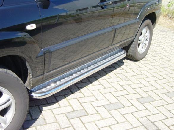 Kia Sportage 2004-2010 Sidebars met aluminium trede, Niet ingevuld, Niet ingevuld, Niet ingevuld