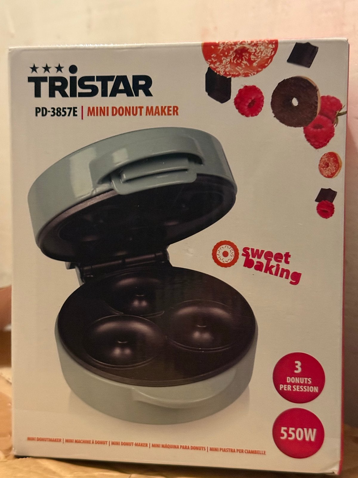 Tristar PD-3857E Mini Donut Maker - Maak 3 donuts tegelijk!, Ophalen of Verzenden, Nieuw