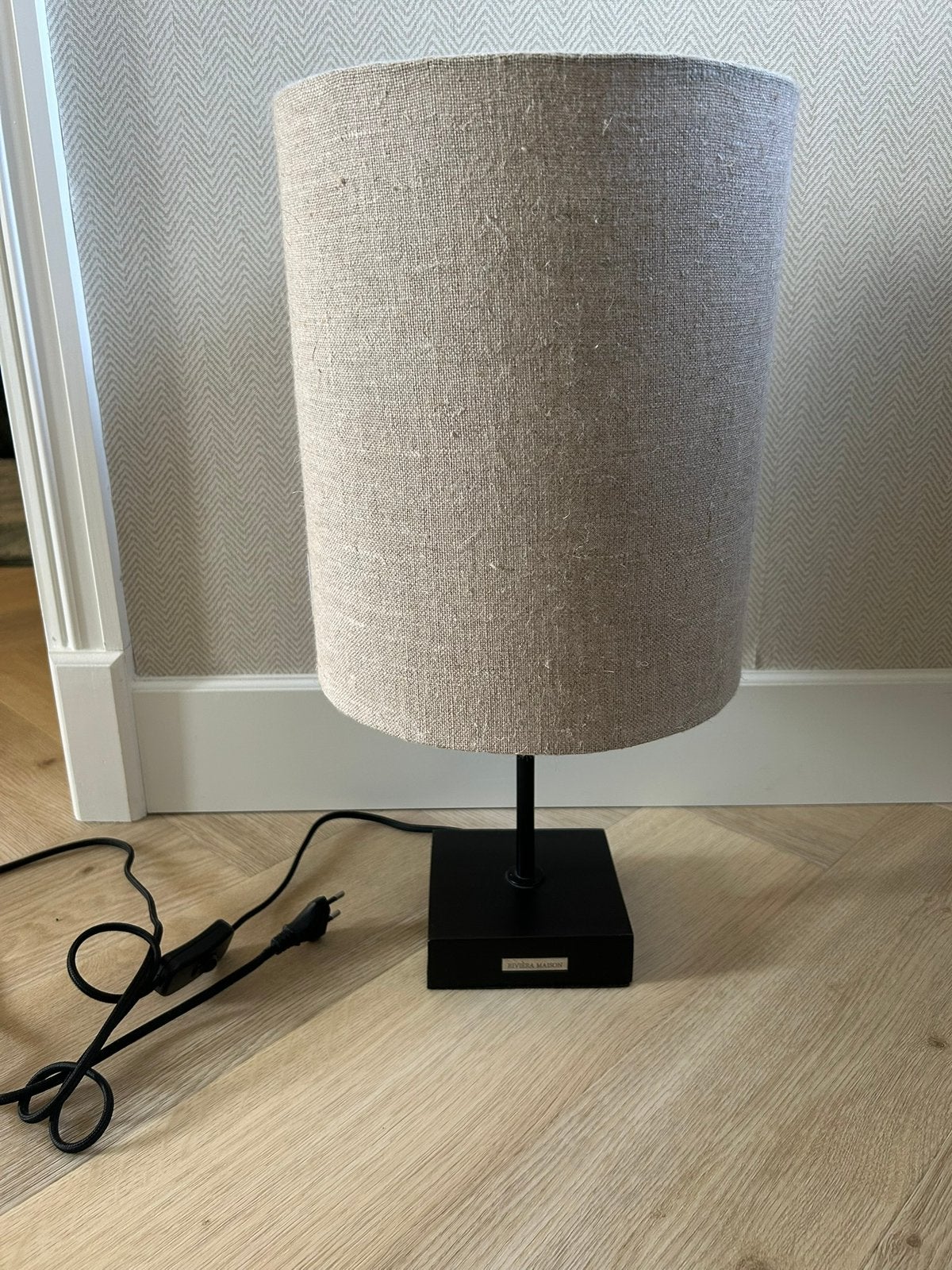 Riviera Maison tafellamp, Riviera Maison lamp, Riviera Maison, E27 (groot), Zo goed als nieuw, Textiel