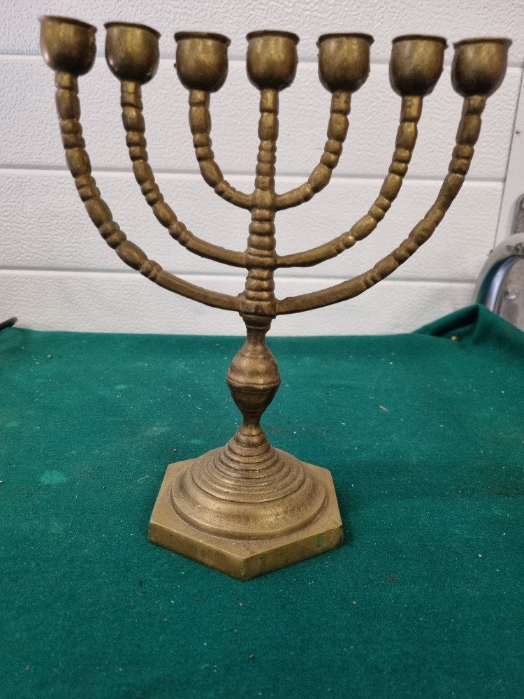 menora kandelaar messing 7 kaarsen, Ophalen of Verzenden, 'T Olde Gre-j, Info@toldegrej.nl, Endepoelstraat 20f Didam