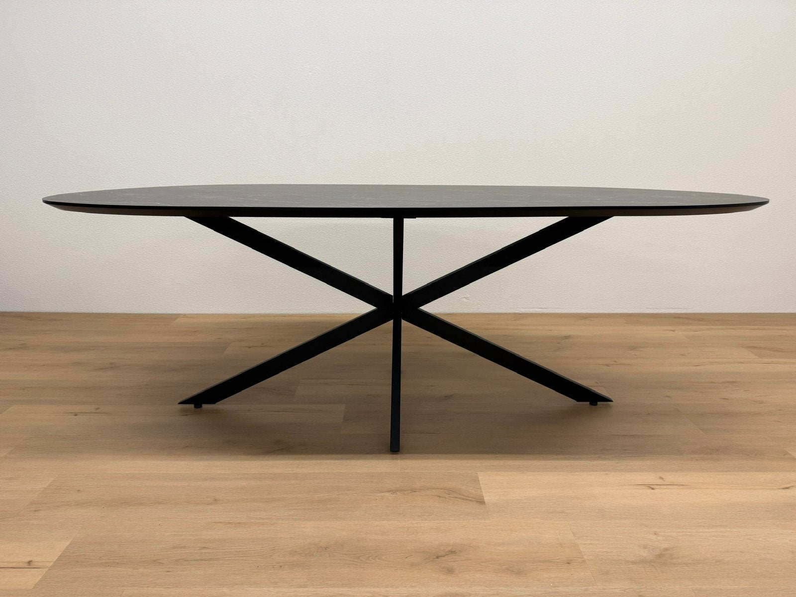 Organische eettafel 220x105 - Marmer HPL - Direct Leverbaar, Huis en Inrichting, 100 tot 150 cm, 200 cm of meer, Ophalen of Verzenden