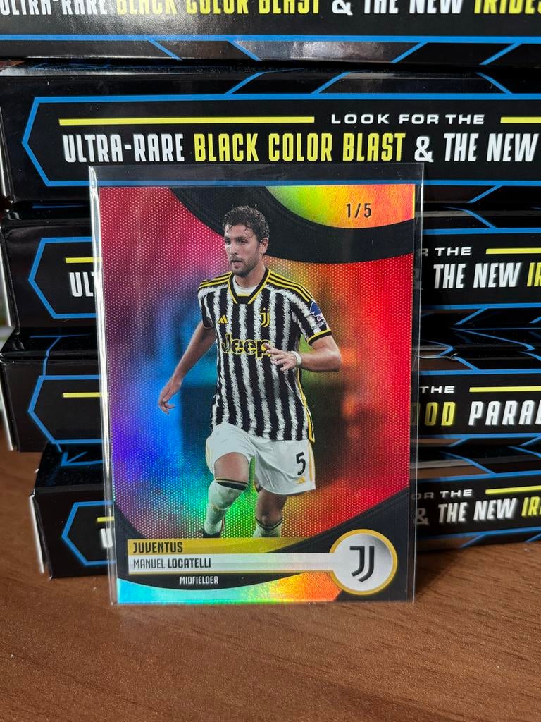 Manuel Locatelli Juventus Topps 1/5 (first on print), Verzamelen, Ophalen of Verzenden, Zo goed als nieuw, Buitenlandse clubs
