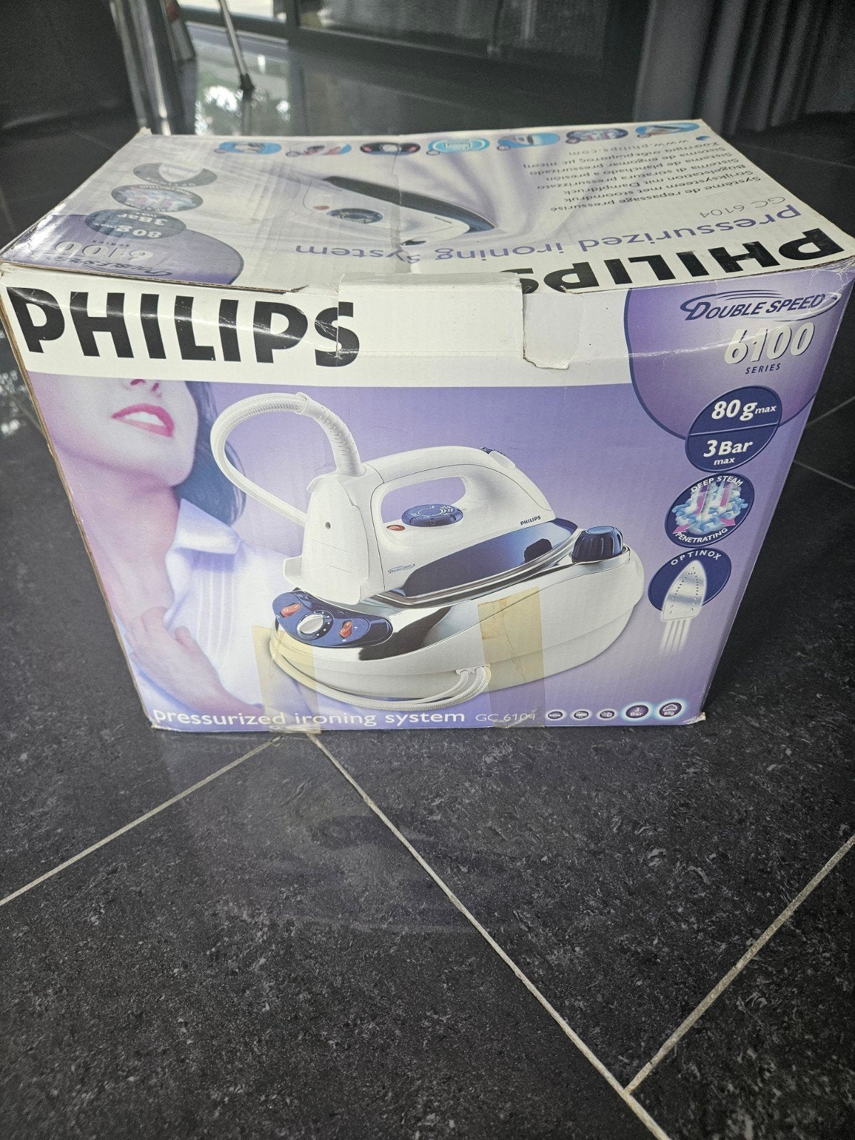 Philips Stoomstrijkijzer GC6104 Double Speed 6100 Series, Ophalen of Verzenden, Gebruikt, Strijkijzer met snoer