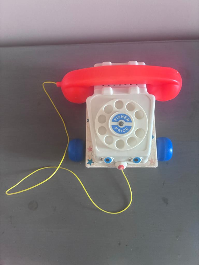 Vintage Fisher-Price Chatter Telephone (1961), Ophalen of Verzenden, Gebruikt, Duw- of Trekspeelgoed, Met geluid