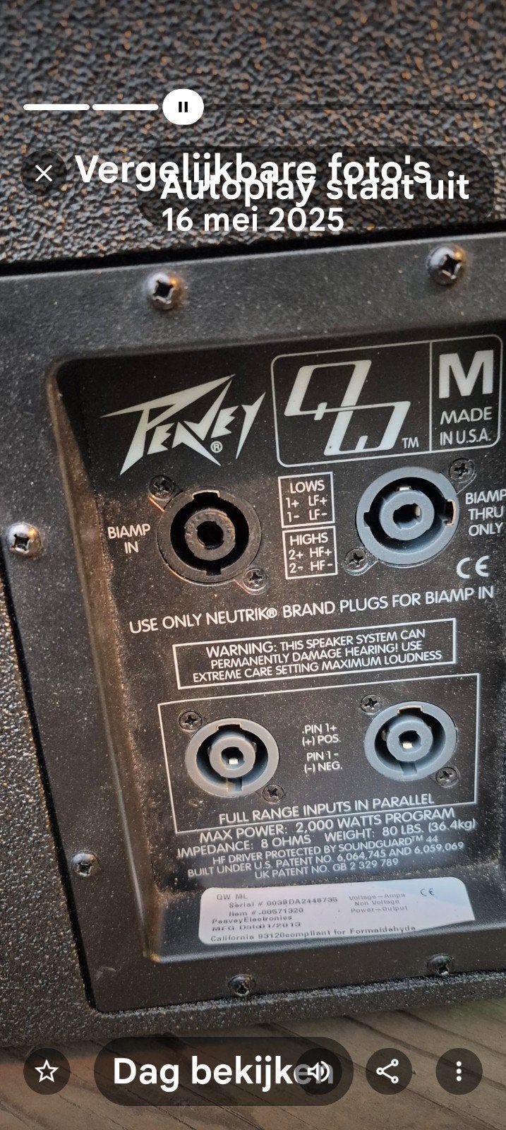 Peavey q w2, Ophalen of Verzenden