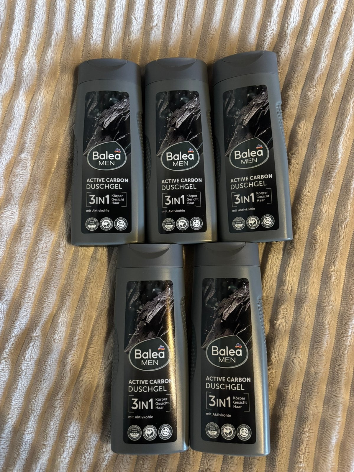 Balea MEN Active Carbon Douchegel 3in1 (5 stuks), Ophalen of Verzenden, Nieuw, Bad & Douche