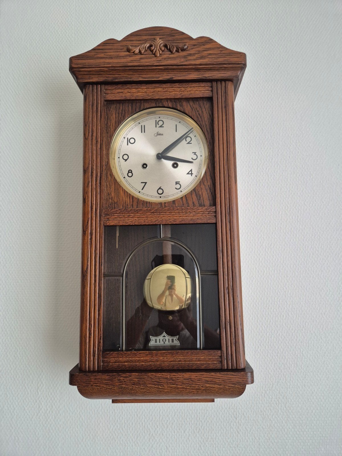 Vintage Juba Wandklok met Slinger - Hout, Ophalen