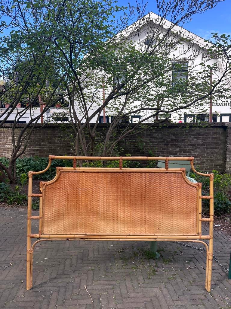Vintage Rotan Hoofdbord - Bohemian Stijl, Ophalen, Overige materialen, Gebruikt, Bruin
