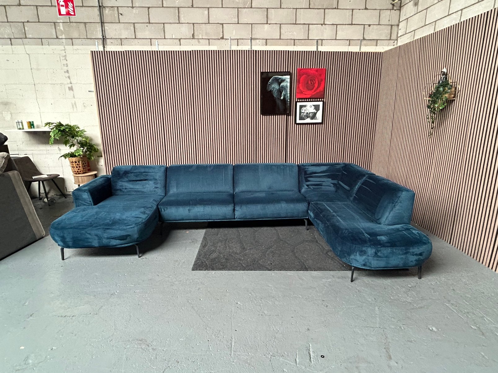 GRATIS LEVERING Velvet U-Bank Blauw 400X225 GEREINIGD