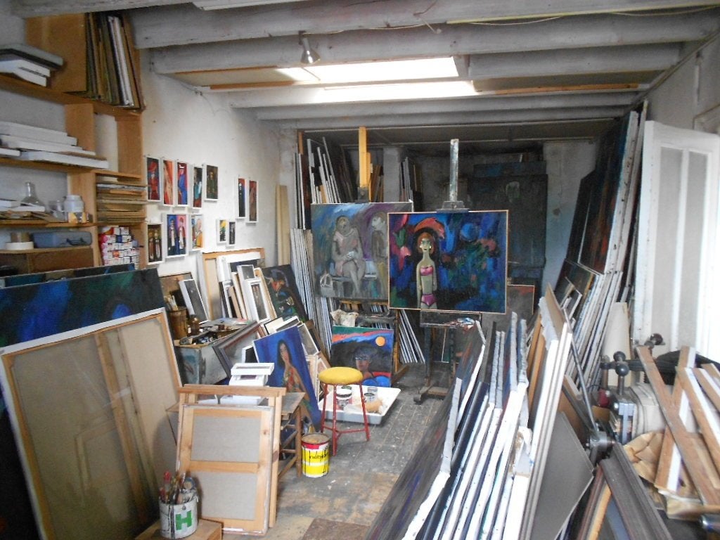30 olieverfschilderijen Theo van der Horst 100 euro per stuk, Ophalen, Figuren, Op houten frame, Olieverf