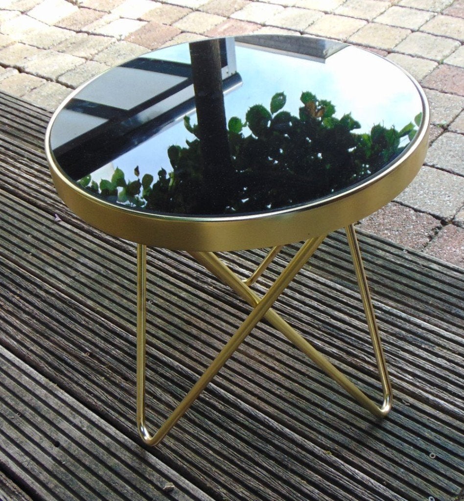 klein bijzet tafel met Rookglas Zeer mooie staat, Ophalen, Minder dan 55 cm, Gebruikt, Rond