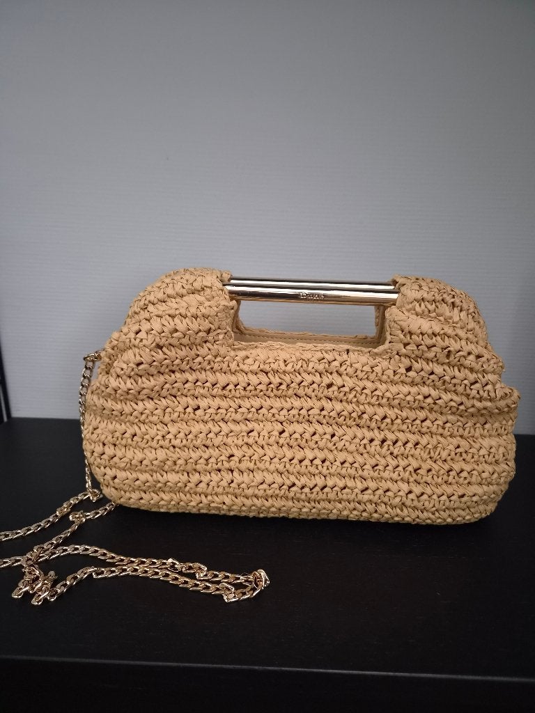 Dune London Stro Tasje met Gouden Details, Ophalen of Verzenden, Nieuw, Beige, Overige typen