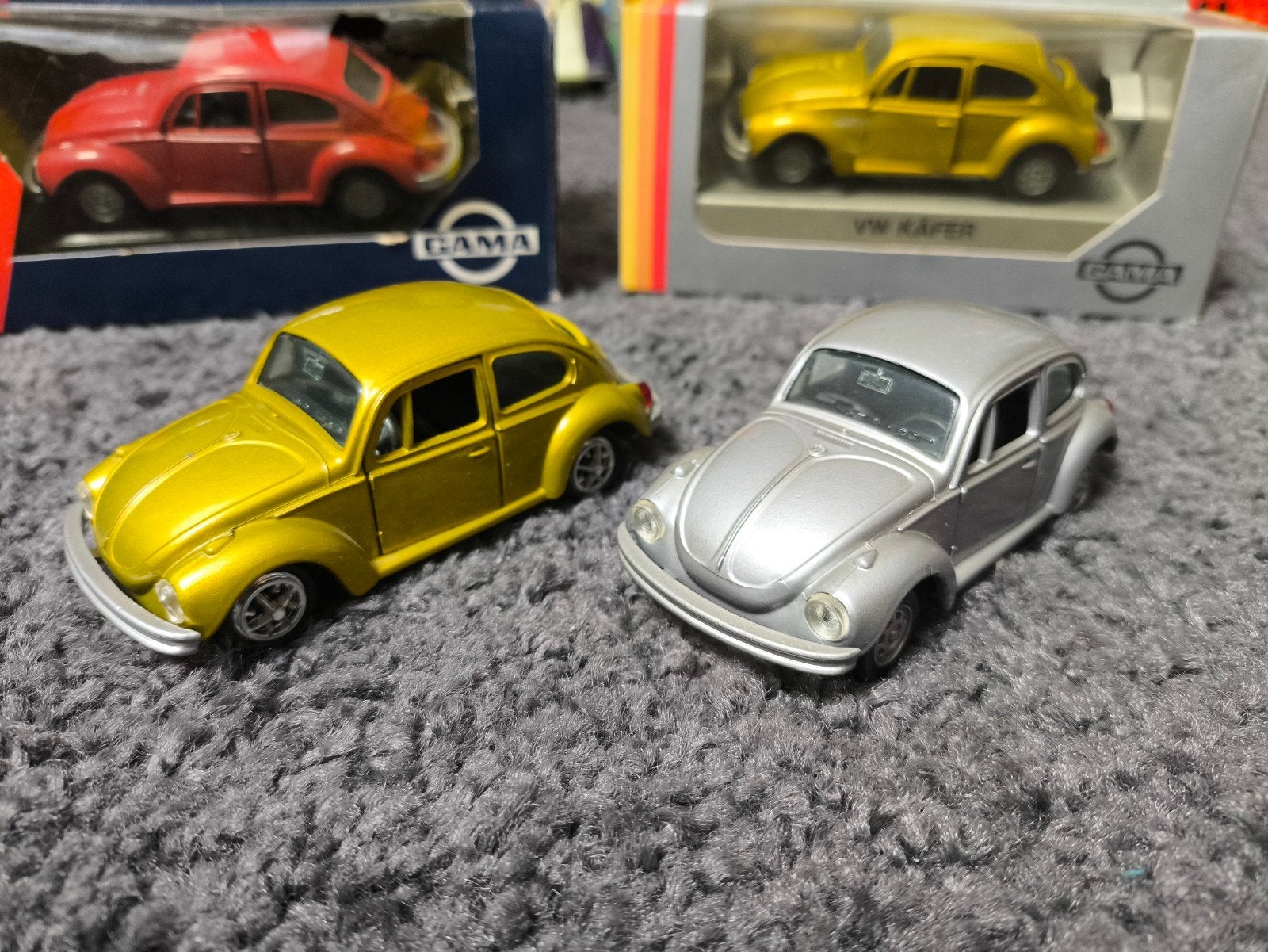 4x Gama Mini Volkswagen Kever modellen 1:43, Ophalen of Verzenden, Zo goed als nieuw, Auto, Gama