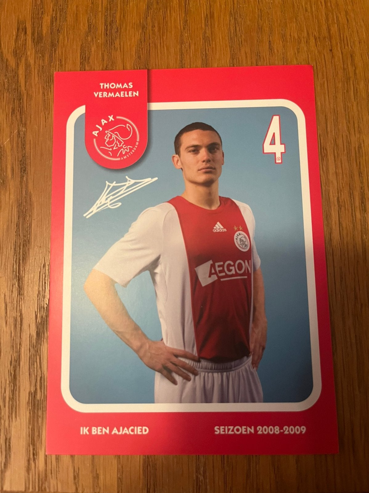 Oude Spelerskaart Thomas Vermaelen, Ajax, seizoen 2008/2009, Verzamelen, Verzenden, Zo goed als nieuw, Ajax, Spelerskaart