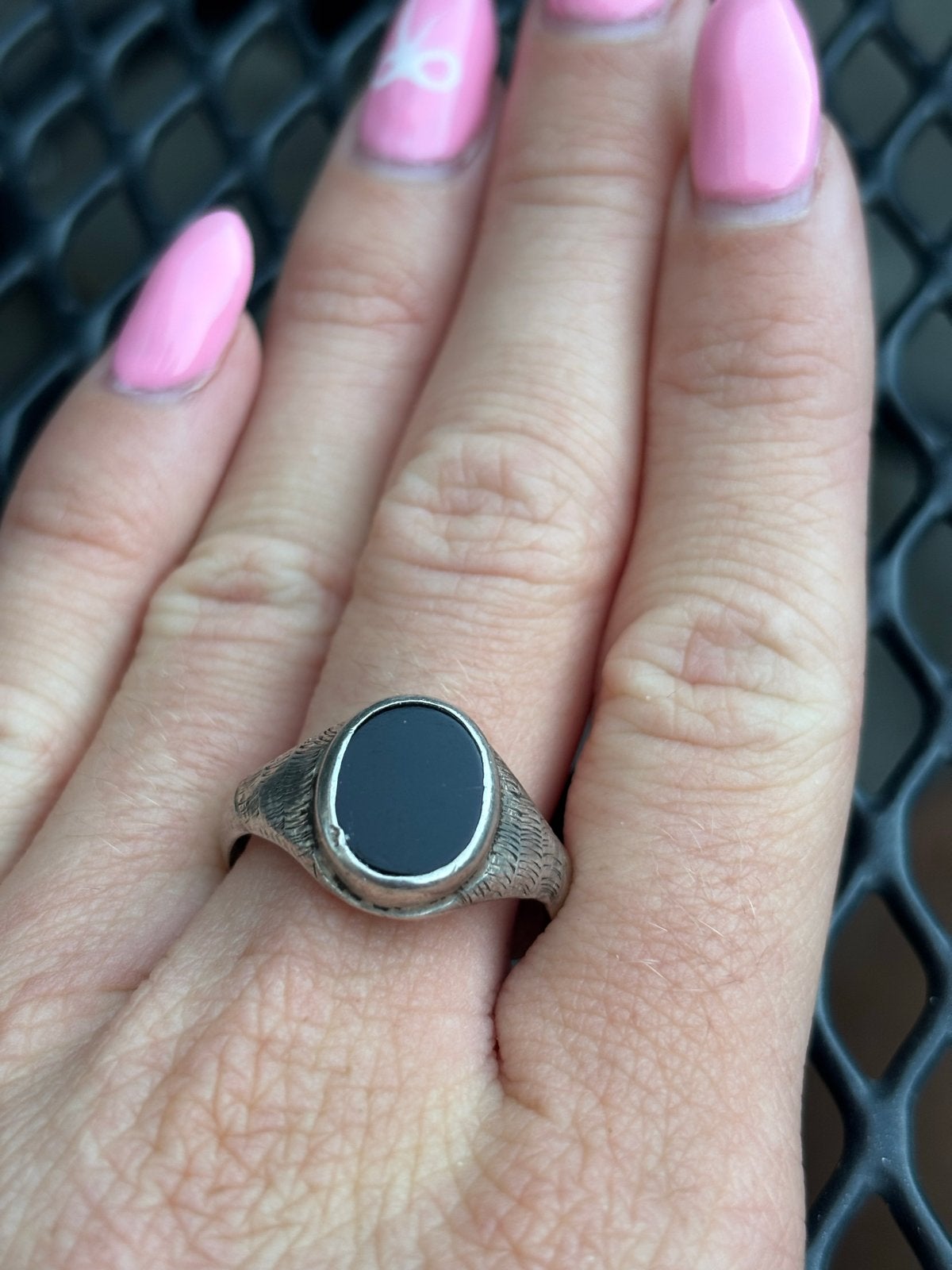 Zilveren ring met agaat, maat 20,6, Gebruikt, 20 of groter, Ophalen of Verzenden, Dame of Heer