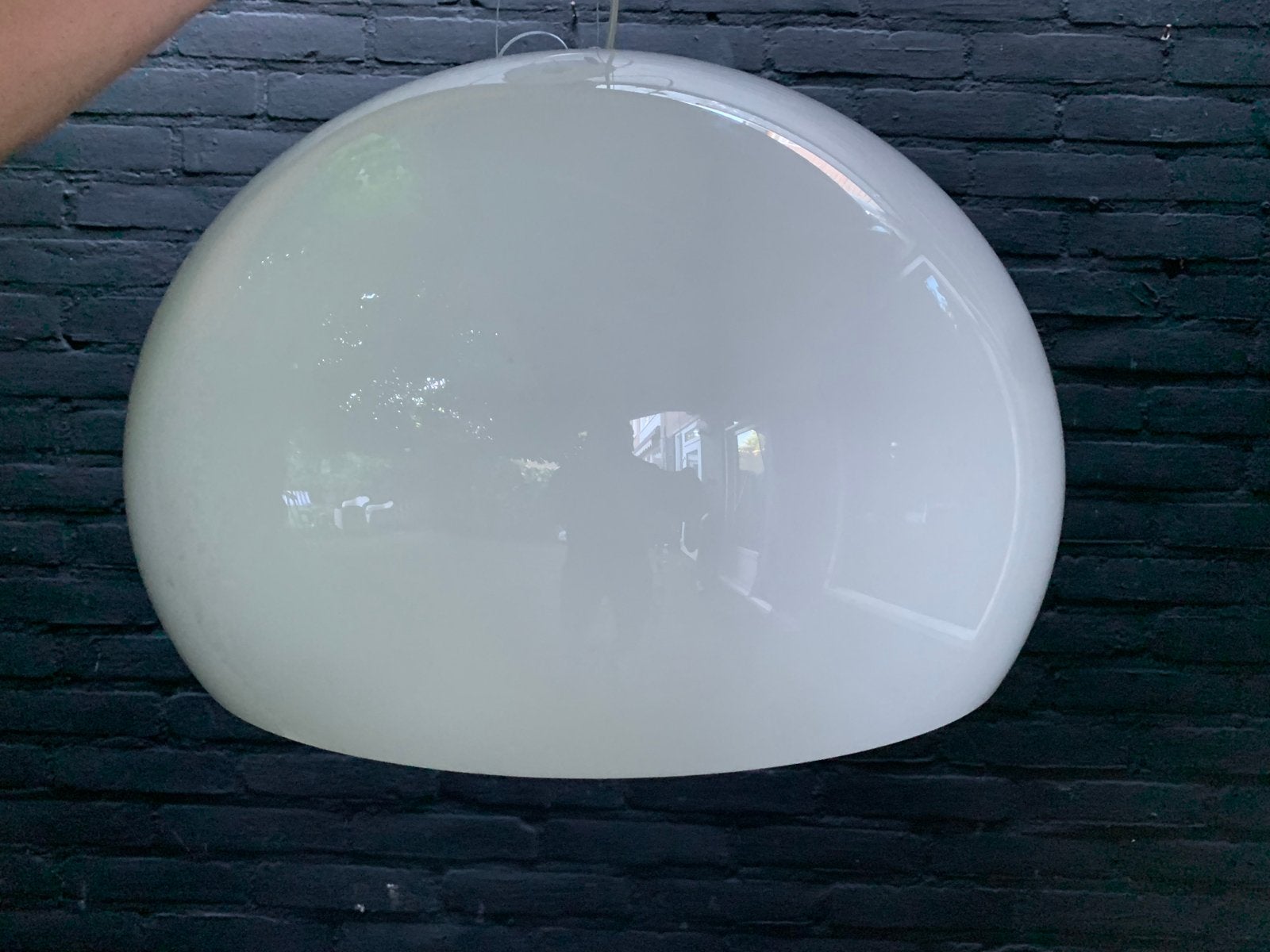 Kartell Witte Bol Hanglamp - Design 55cm, Huis en Inrichting, Lampen | Hanglampen, Ophalen, Gebruikt, Kunststof, E27 (groot)