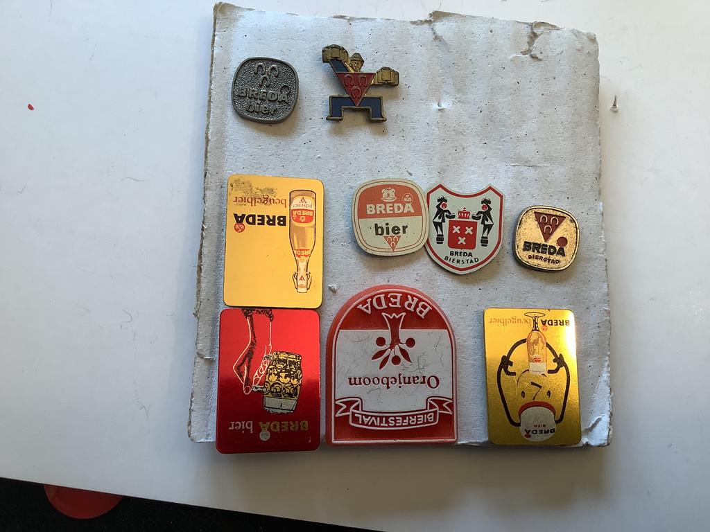 9 speldjes Breda Bier, Verzamelen, Biermerken, Ophalen of Verzenden, Gebruikt, Overige merken