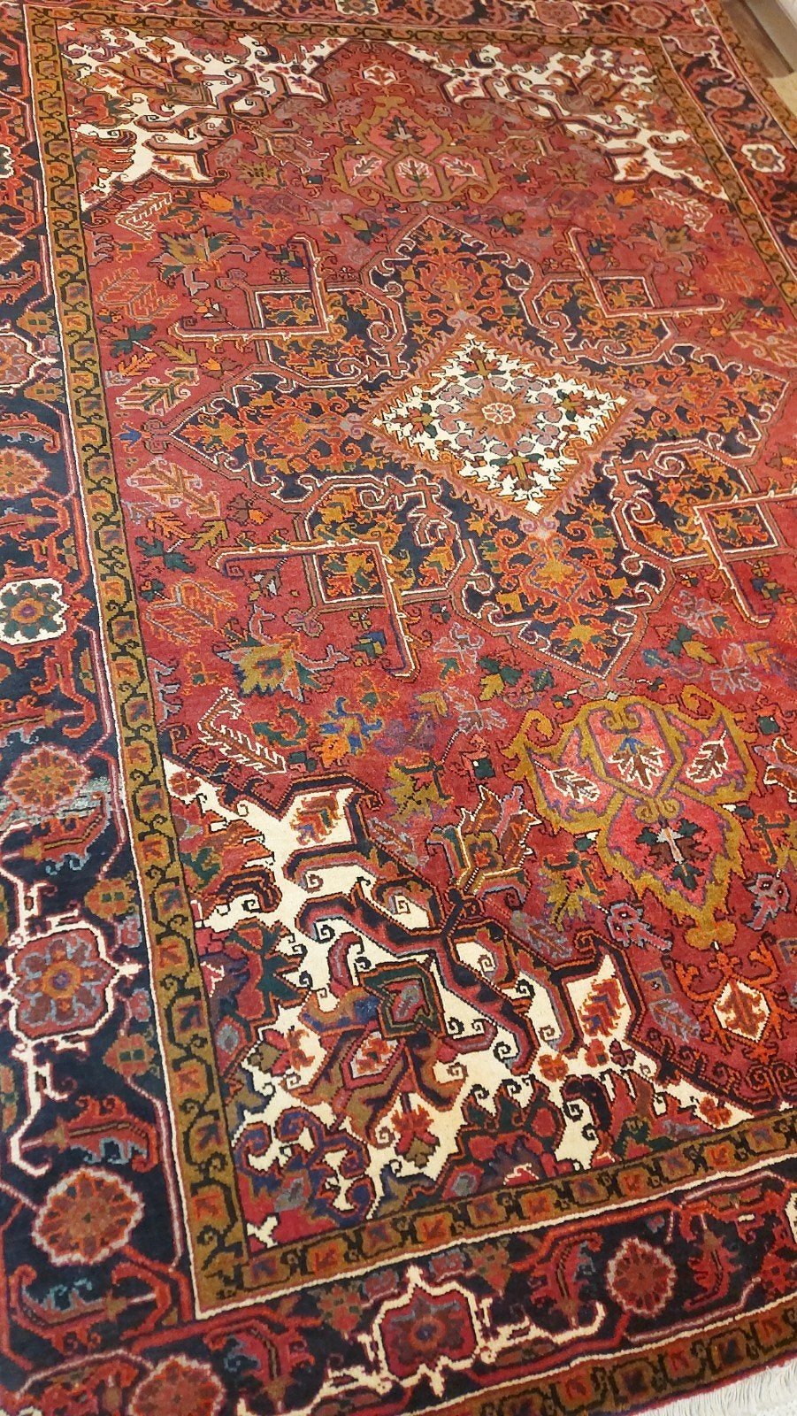 Prachtig Perzisch tapijt, handgeknoopt, rood/blauw, Perzisch, Klassiek, Oosters, Oranje, 150 tot 200 cm, Ophalen of Verzenden
