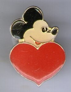 Mickey Mouse met hartje PIN ( BLAD1_158 ), Verzenden, Nieuw, Figuurtje, Speldje of Pin