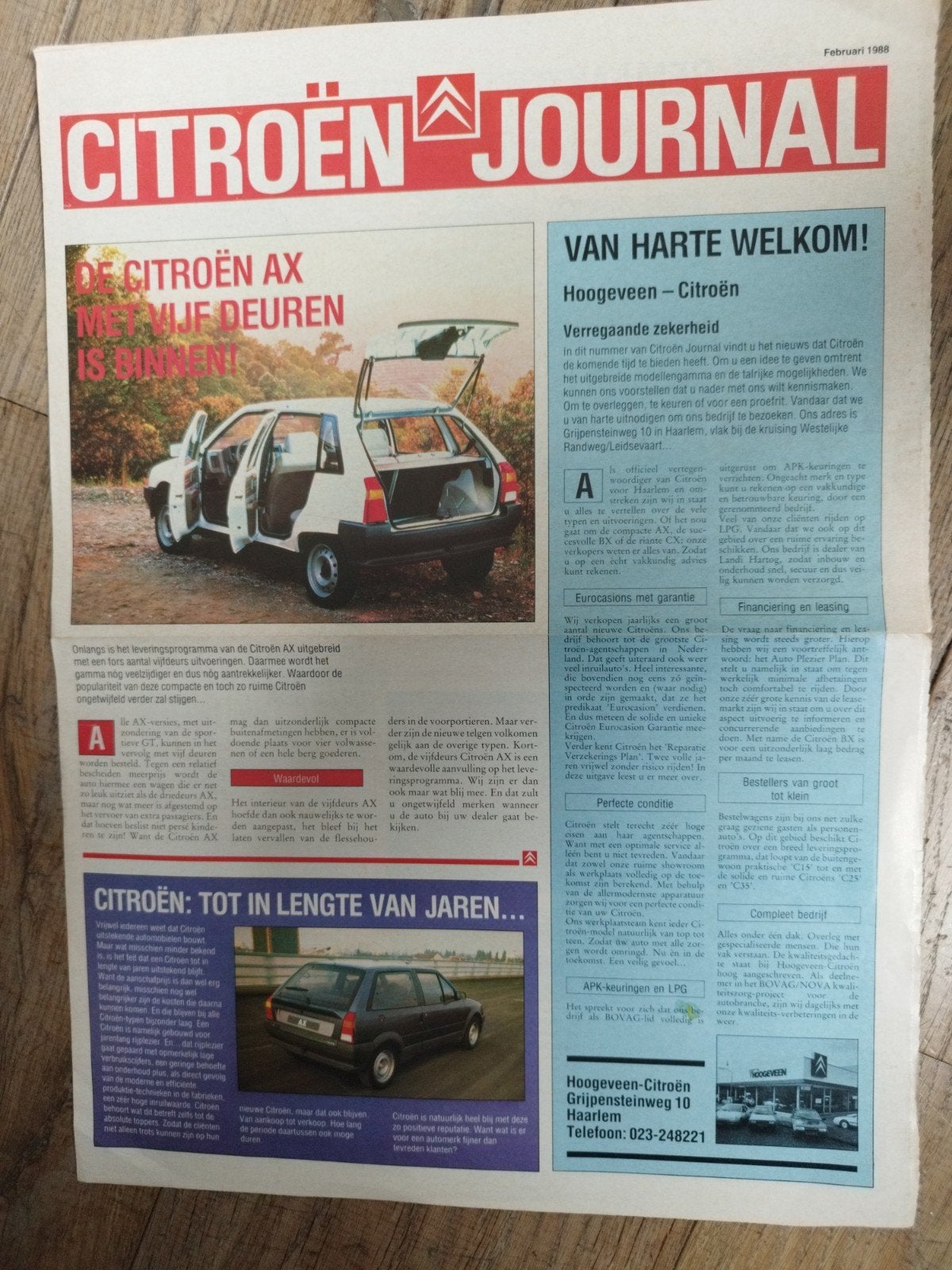 Citroën Journal Februari 1988 - AX, C15, BX, CX, C25, C35, Gelezen, Ophalen of Verzenden, Citroen, Citroën