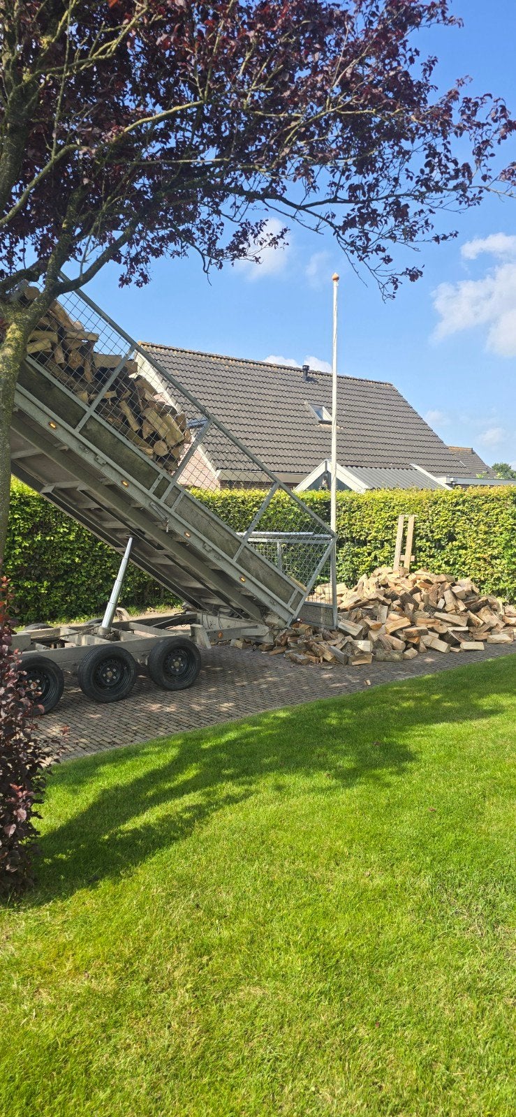 droog haardhout stookhout brandhout, Tuin en Terras, Haardhout, 6 m³ of meer, Ophalen of Verzenden