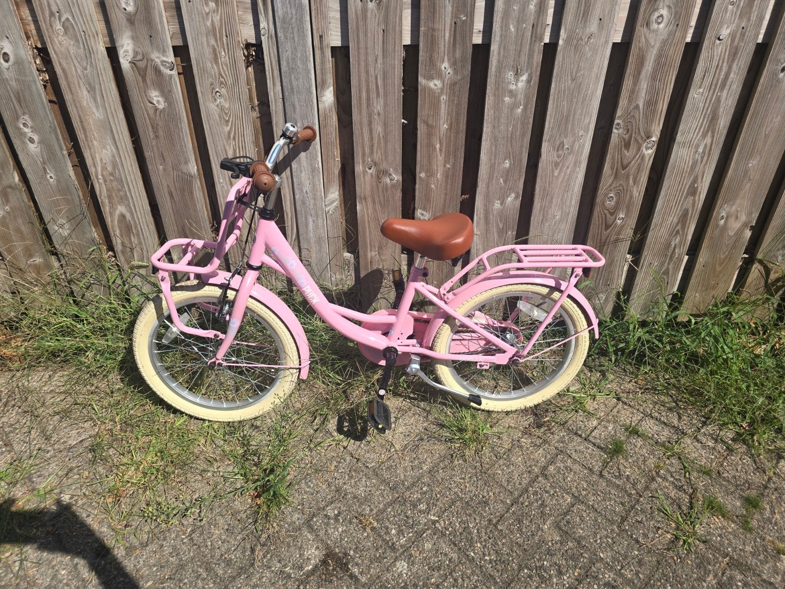 Nogan kinderfiets 16 inch roze  en bagagedrager, Ophalen, Terugtraprem, Nogan, 16 tot 20 inch