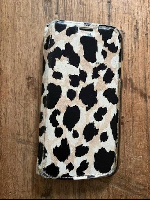 Telefoonhoesje panter ecru voor Apple Iphone XS, Ophalen of Verzenden, Leer, Hoesje of Tasje, IPhone XS