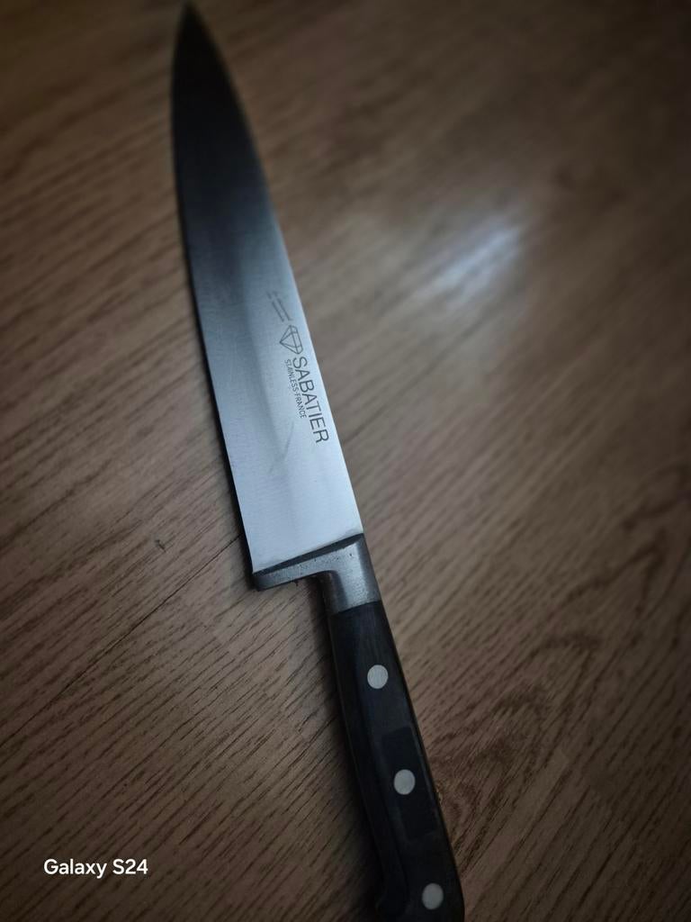 Sabatier koksmes / chefmes 32 cm, Ophalen of Verzenden, Zo goed als nieuw, Rvs of Chroom